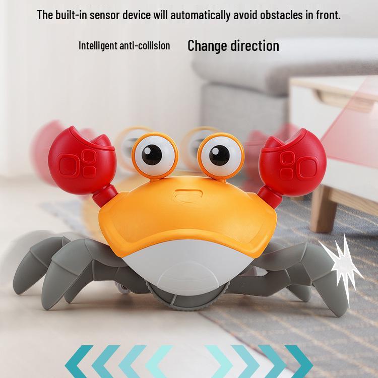 Runaway Crab with Charging, Music & Lights - Interactive Crawling Toy for Kids