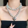 Collana a Clavicola con Nappa di Perle e Farfalla in Stile Coreano