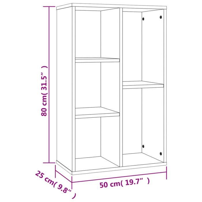 VidaXL Bibliothèque-Buffet chêne marron 50x25x80 cm bois d'ingénierie 826613