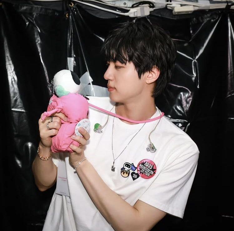 [USED] BTS Jin RUNSEOKJIN Wotteo Plush Toy Key Ring