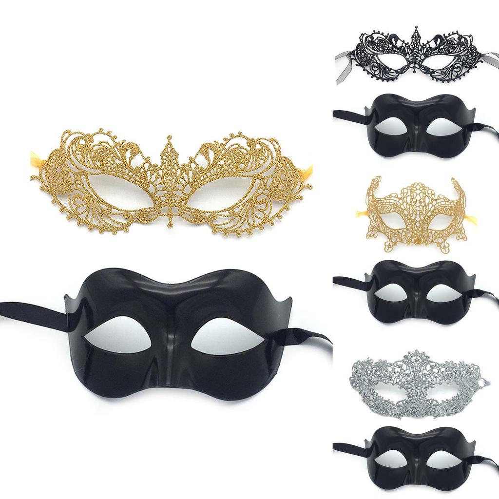 Silver Thread Half Face Mask With Eye Cover For Cosplay And Party Use