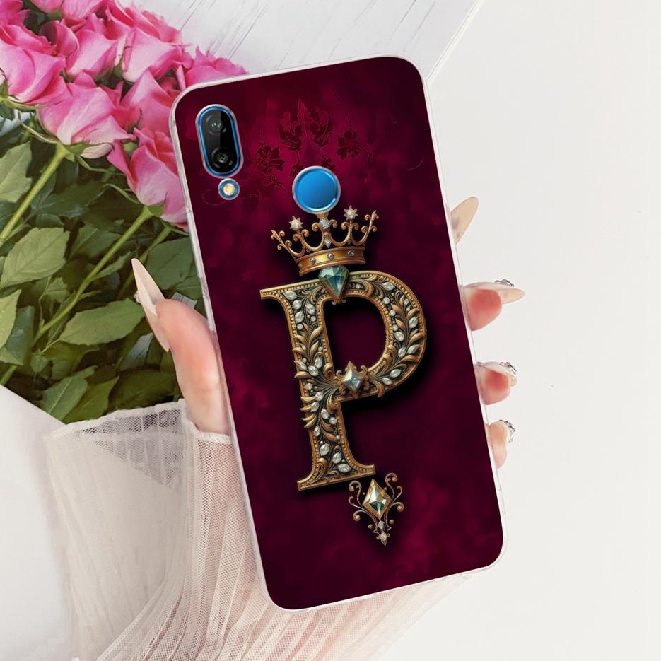 For Huawei P20 Lite Case ANE-LX1 ANE-LX2 ANE-LX3 Luxury Crown Letters Cover Soft Slim Phone Case For Huawei Nova 3E P20Lite Bags