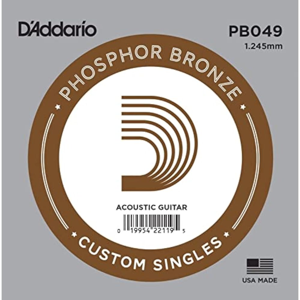 D'Addario Daddario Acoustic Guitar Rose Strings Phosphor Bronze .049 PB049 Set of 5 [Domestic Gen...