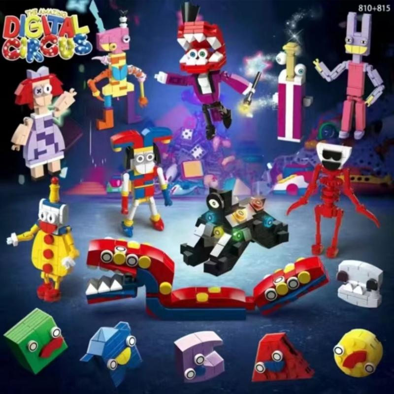 Elegant Box Hot The Amazing Digital Circus Pomni Jax Joker Rabbit Building Block Set DIY Model Toys Kids Birthday 2024 Gift