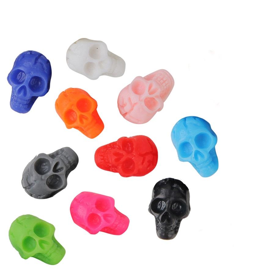 

10/30/50/100Pcs Resin Skull Nail Art Charms Flatback Beads, Punk Halloween Party Nail Decoration 10