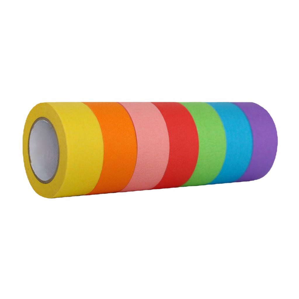 Colored Masking Tape, 7/12PCS Crafts Labeling Paper Tape, Colorful Marking Tape