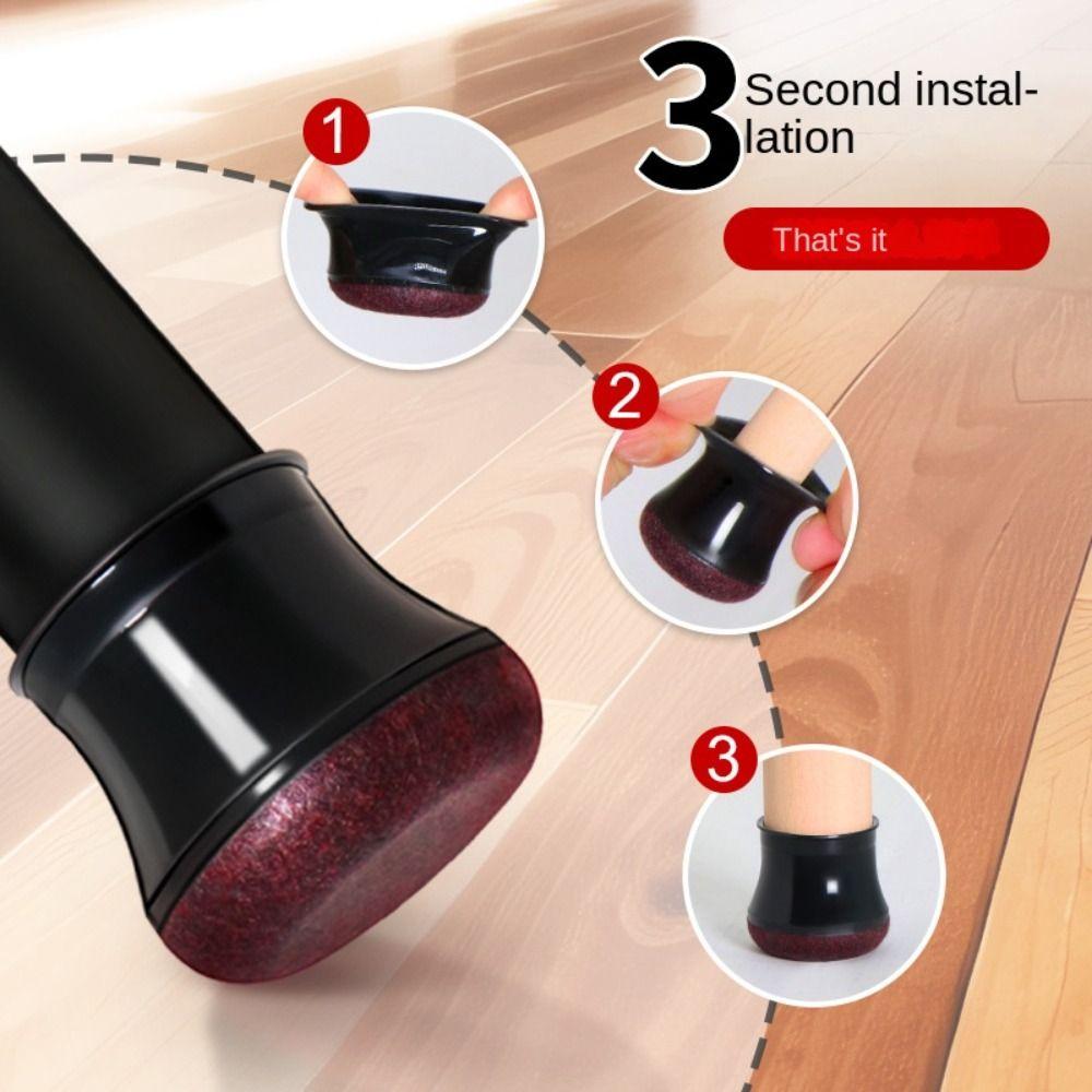 Wrapped Felt Bottom Chair Leg Cover Non-Slip Chair Leg Floor Protector  Hardwood Floors
