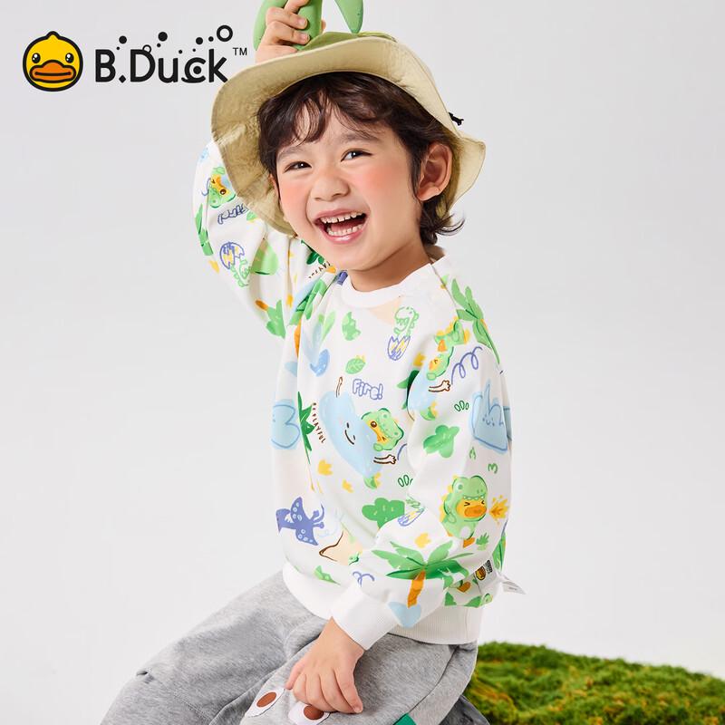 B.Duck Boys' Dinosaur Pullover Sweatshirt