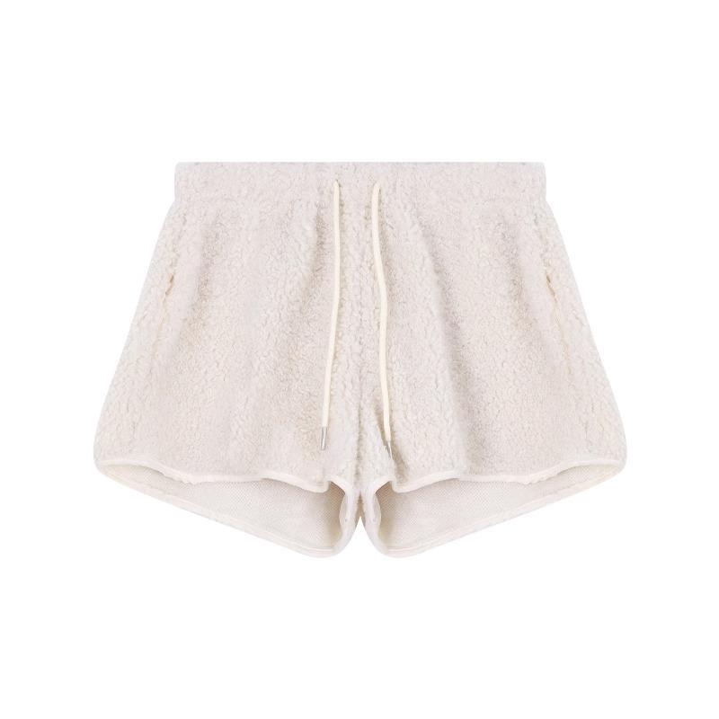 

Женские ретро пушистые брюки широкого кроя из овечьей шерсти - абрикосовые или серые M