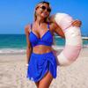 Summer Women's Two-Piece Swimsuit, European and American Sexy Mesh High-Waisted Bikini Swimsuit