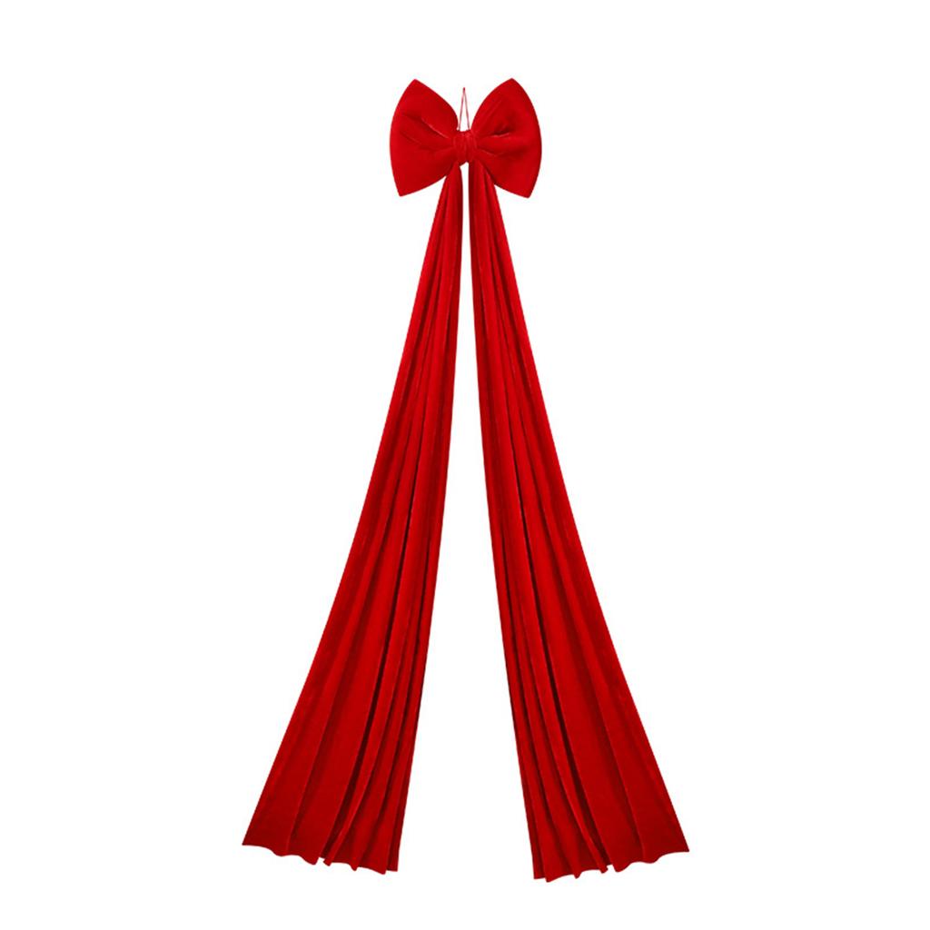 Arge Red Velvets Xmas Bows Holiday Decor Xmas Tree Toppers Ribbons Solid-Color Elegant Festive Charm For Christmas Atmosphere