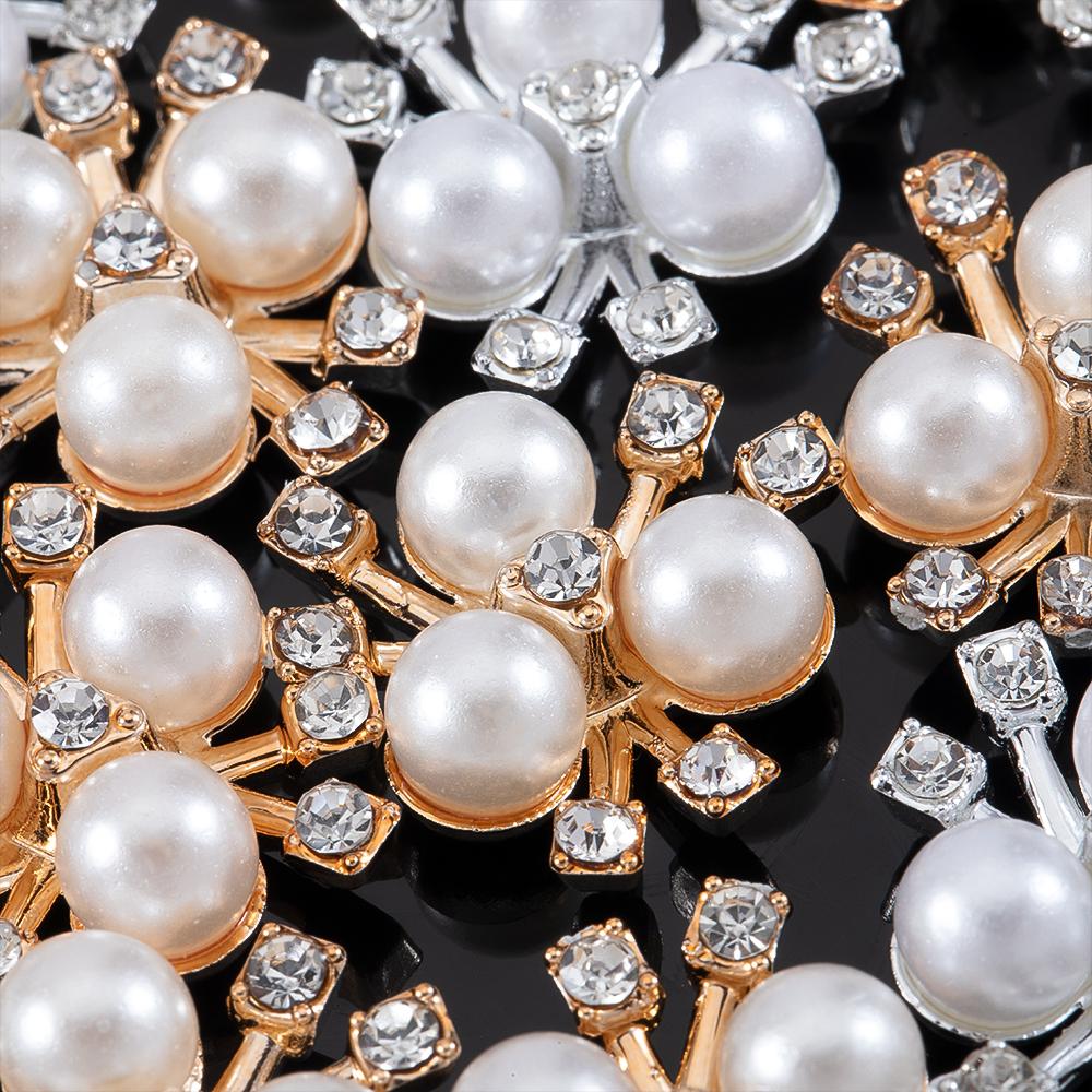 20pcs Imitation Pearl Flower Rhinestone Hair Clip Hairband Headdress Clothing Buckle Jewelry Making Accessories DIY Wholesale