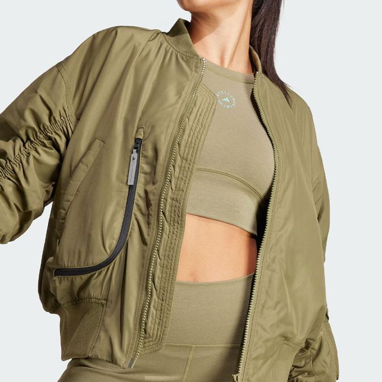 New Adidas X Stella McCartney Sportswear Woven Bomber Jacket Jackets Coats Women's Dark Olive Green IT5746
