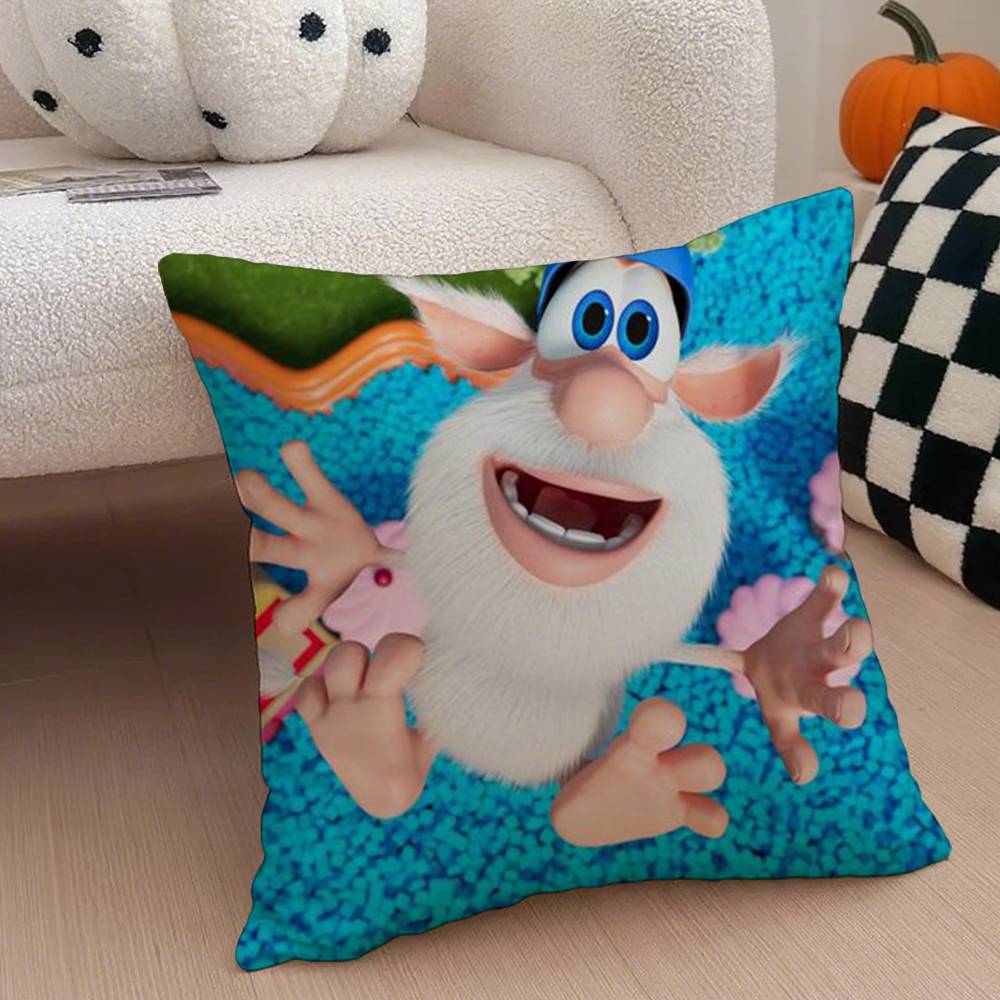 

Мультяшная милая наволочка Fourbob-Booba, наволочка против пылевых клещей, потайная молния, шелковистый короткий плюш, чехол для диванной подушки 12x12Inch