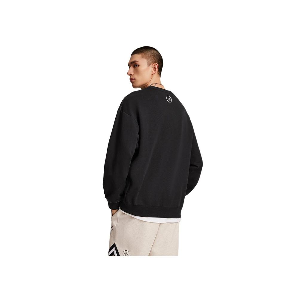 Li Ning Wade Series Letter Print Sports Casual Loose Sweatshirt Men sweatshirt Graphite-Grey AWDU277-8