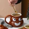 Ceramic Poop Cup 500ml Creative Coffee Mug with Spoon Comfortable Grip Tea Mug Novelty Drinkware Gifts