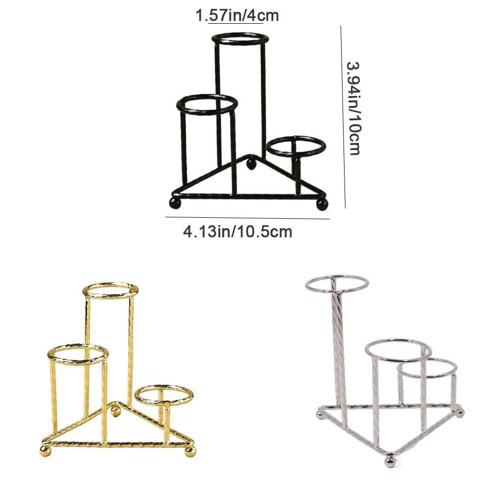 Large Capacity Triangular Ball Base Silver/Black/Gold Crystal Ball Stand  Office