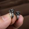 Vintage Black Zircon Cute Small Butterfly Hoop Earrings For Women Black Metal Color Ear Buckle Wedding Jewelry Versatile Gifts