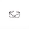 Simple Stylish Cross C Ring Neutral Vintage Opening Adjustable Oil Pressure Ring Jewelry