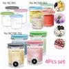 4 Pack Set Ice Cream Pint Containers Compatible with NC700/701/500/501/301 Freezer Safe Leakproof BPA Free Home Kitchen Storage