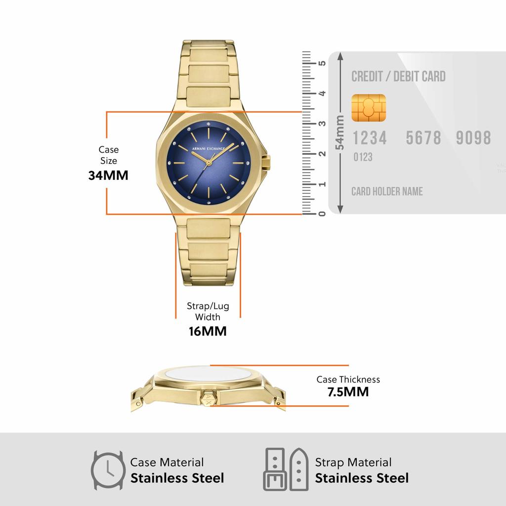 Armani Gold Watch AX4620 [AX Exchange] Women's