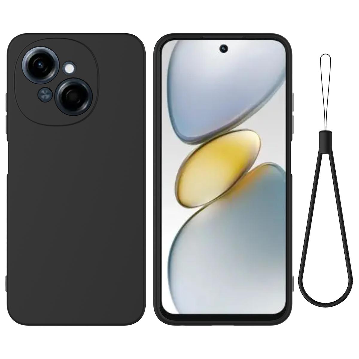 

Чохол для TECNO Spark Go 2025 Рідкий силіконовий чохол для телефону з ремінцем для руки D