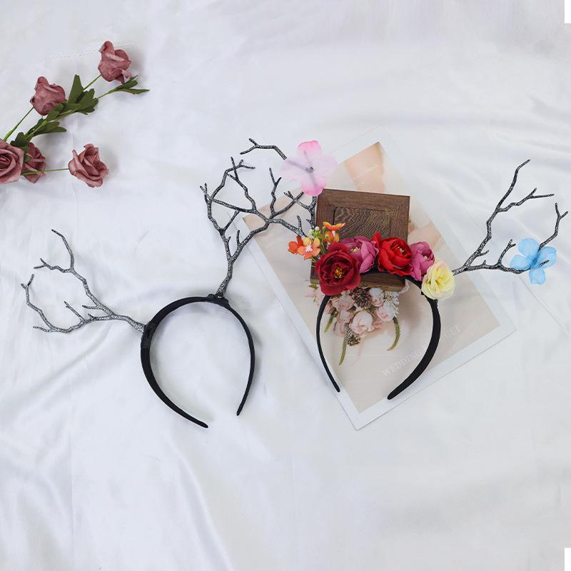 Mori Style Reindeer Antler Headband - Cute Christmas Fairy Hair Accessory for Theater and Makeup