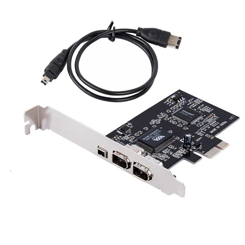 PCI-E Express Card, 1394A IEEE 1394B Controller Card Cable, High Speed Data Transfer, Video Editing, Audio Recording Durable