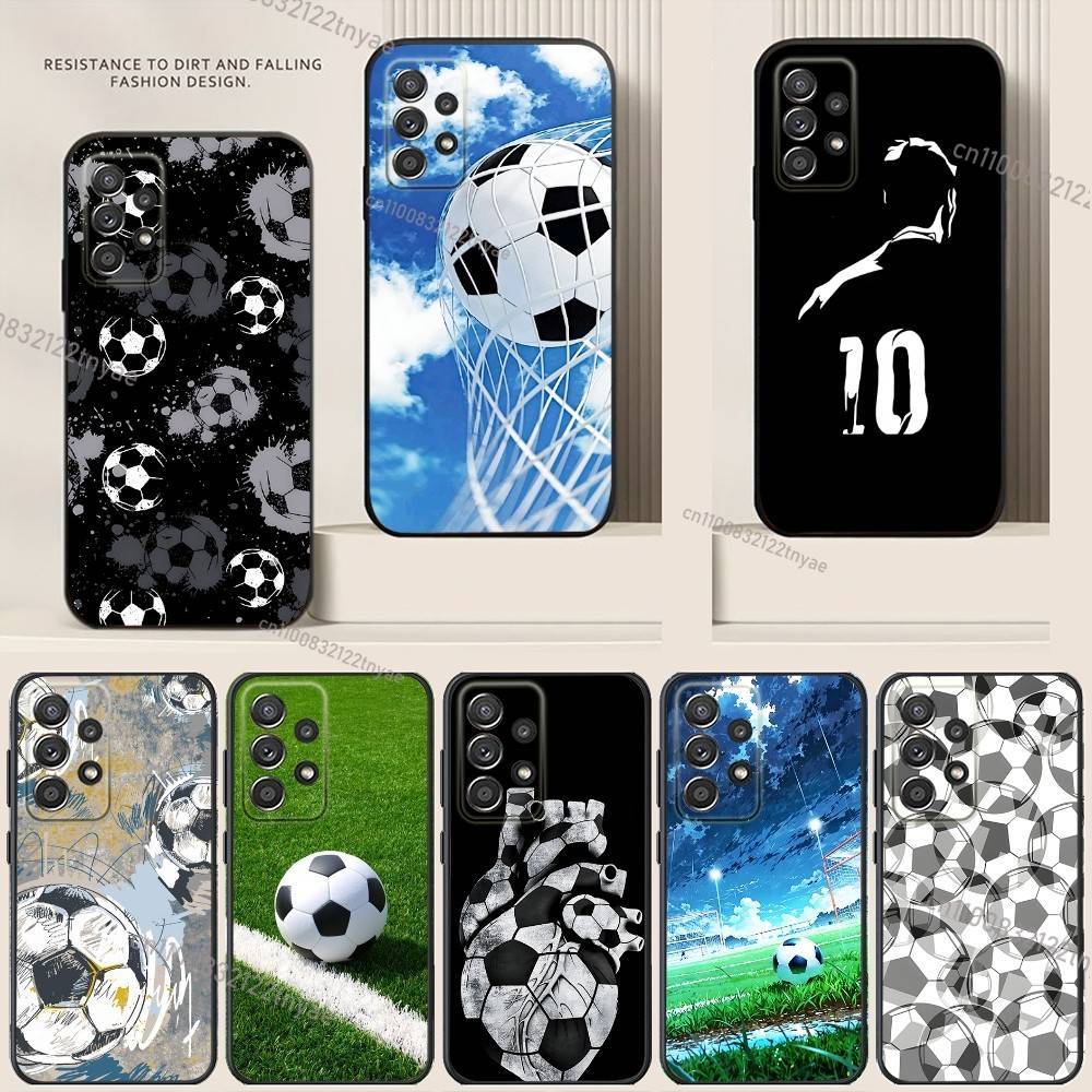 Football Sport Phone Case For Samsung S24,21,22,23,30,Ultra,20,Plus,Note,10,9,Black Soft Silicone Case