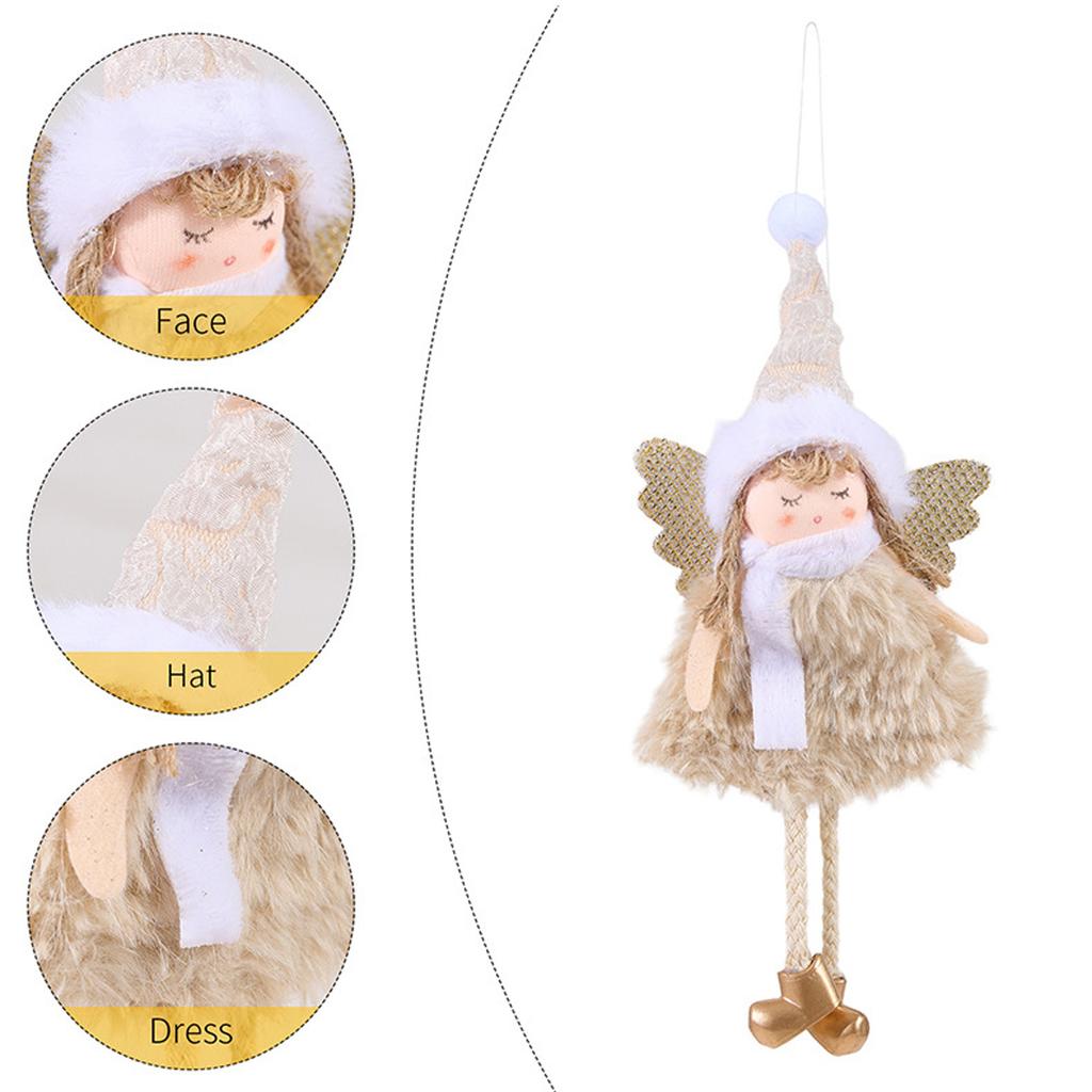 Julängeldekorationsfigur, Julsammetängeldocka, Dekorationer för högtider med hatt, Lämplig för öppen spis, Vardagsrum, Sovrum