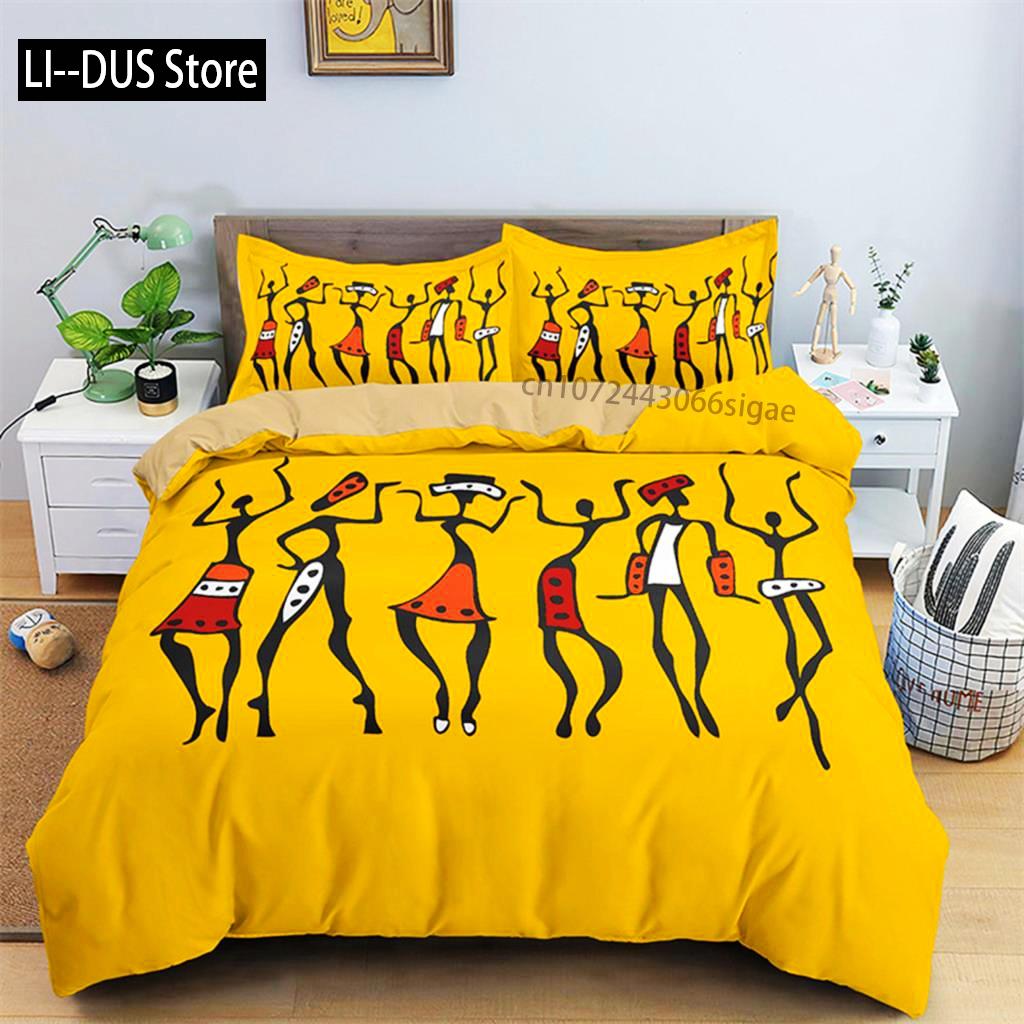 

Comforter African Woman Theme For Women Children Microfiber Exotic Comforter Ethnic Afro Bedding Set Room Decoration Comforter (quilt)-EU Single(135*200cm)3pcs