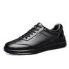 Men's Genuine Leather Lace-Up Casual Shoes - Soft Sole, Breathable, Lightweight, and Comfortable for Business and Leisure.
