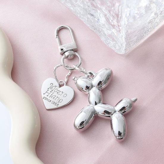 Portachiavi Ciondolo Cane Palloncino Stile Dark Trendy Portachiavi per Coppia Personalizzato Cane Palloncino Lucido Decorazione per Borsa Portachiavi per Ragazza Cool Accessori Regalo