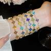 Elegant Floral Jewelry Bracelet For Women With Alloy And Crystal Accents