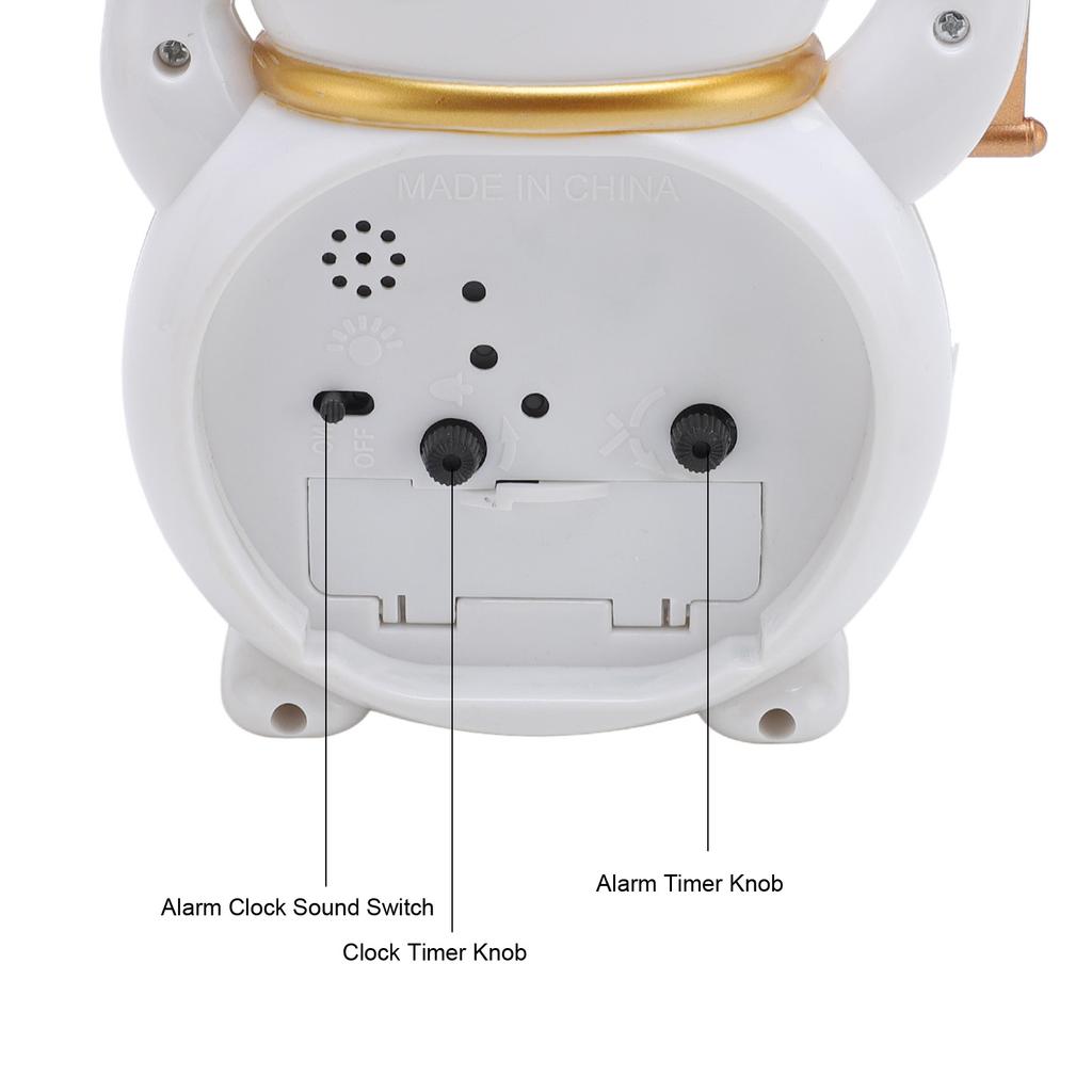 Lucky Cat Alarm Clock Plastic Cute Cartoon Good Lucky Cat Alarm Clock for Home Living Room Bedroom Kitchen
