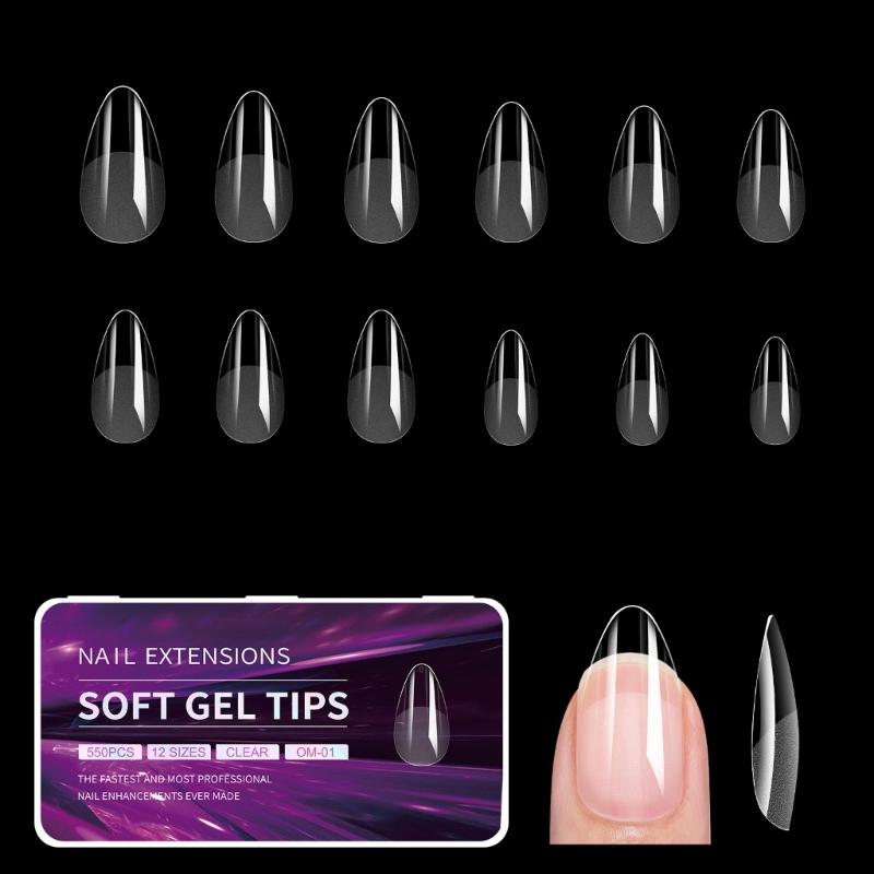 Gel Nail Tips Pre filed Almond/Stilettos/Square/Coffin Nail Tips Full Cover Nail Tips Press On Nail Artificial Fake Nail