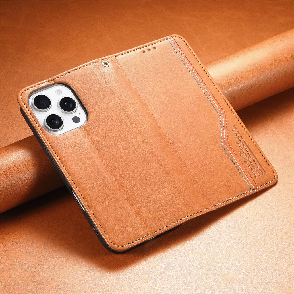 Flip Strong Magnetic Leather Cards Solt Wallet Book Case For iPhone 16 Pro Max 16e 17 Air 15 Plus 14 13 12 Flip Bag Stand Cover
