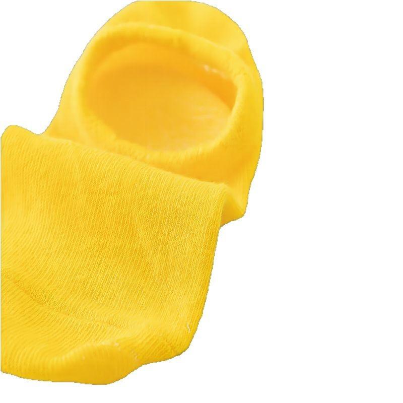 5 Pairs of Spring and Summer Shallow Women's Boat Socks Candy-coloured Invisible Socks Silicone Non-slip Anti-falling Heel Leisure Cotton Socks Tide