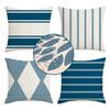 Home Geometric Graphics Simple Outdoor Water-Repellent Linen Pillow Cover Sofa Chair Cushion Premium Durable Quality