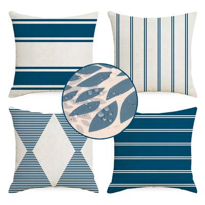 Home Geometric Graphics Simple Outdoor Waterproof Linen Pillowcase Sofa Chair Cushion
