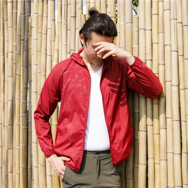 Jachetă cu glugă cu protecție UV pentru alergare sport, pliabilă, ultra ușoară