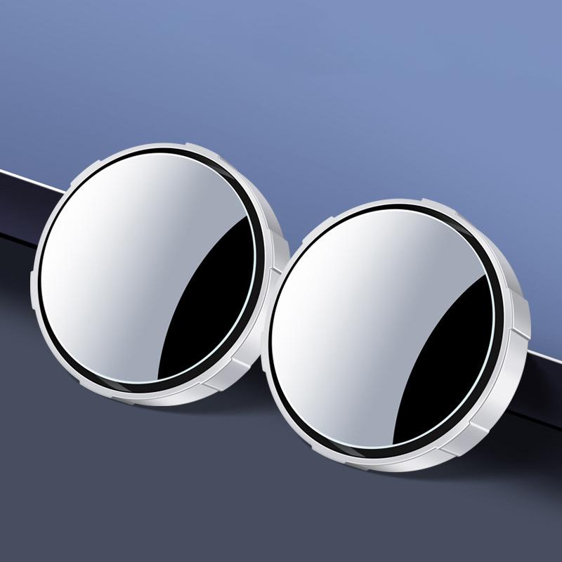 Car Small Round Mirrors Blind Spot Rear View Mirror Auxiliary Reversing Parking Convex Mirror 360 Degree Adjustable