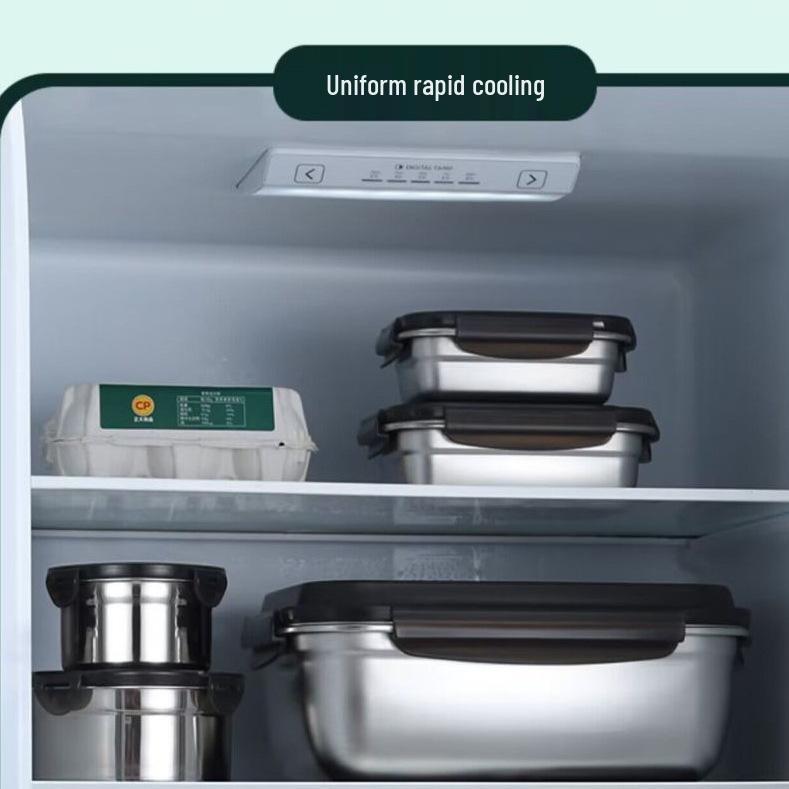 304 Stainless Steel Square Lunch and Storage Box with Lid