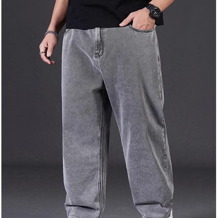 Herren Übergröße Lockere Straight Jeans - Weites Bein mit elastischer Taille für den Herbst