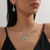 Meier Ethnic style earrings european and american turquoise retro chinese style earrings necklace suit jewelry