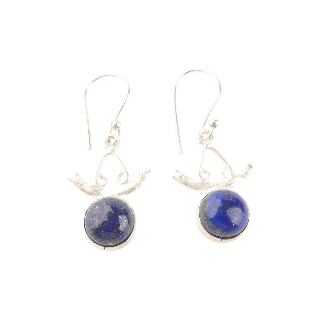 Natural Lapis Lazuli Earrings 925 Stamped Silver Drop/Dangle Gemstone Earrings EE-152-31