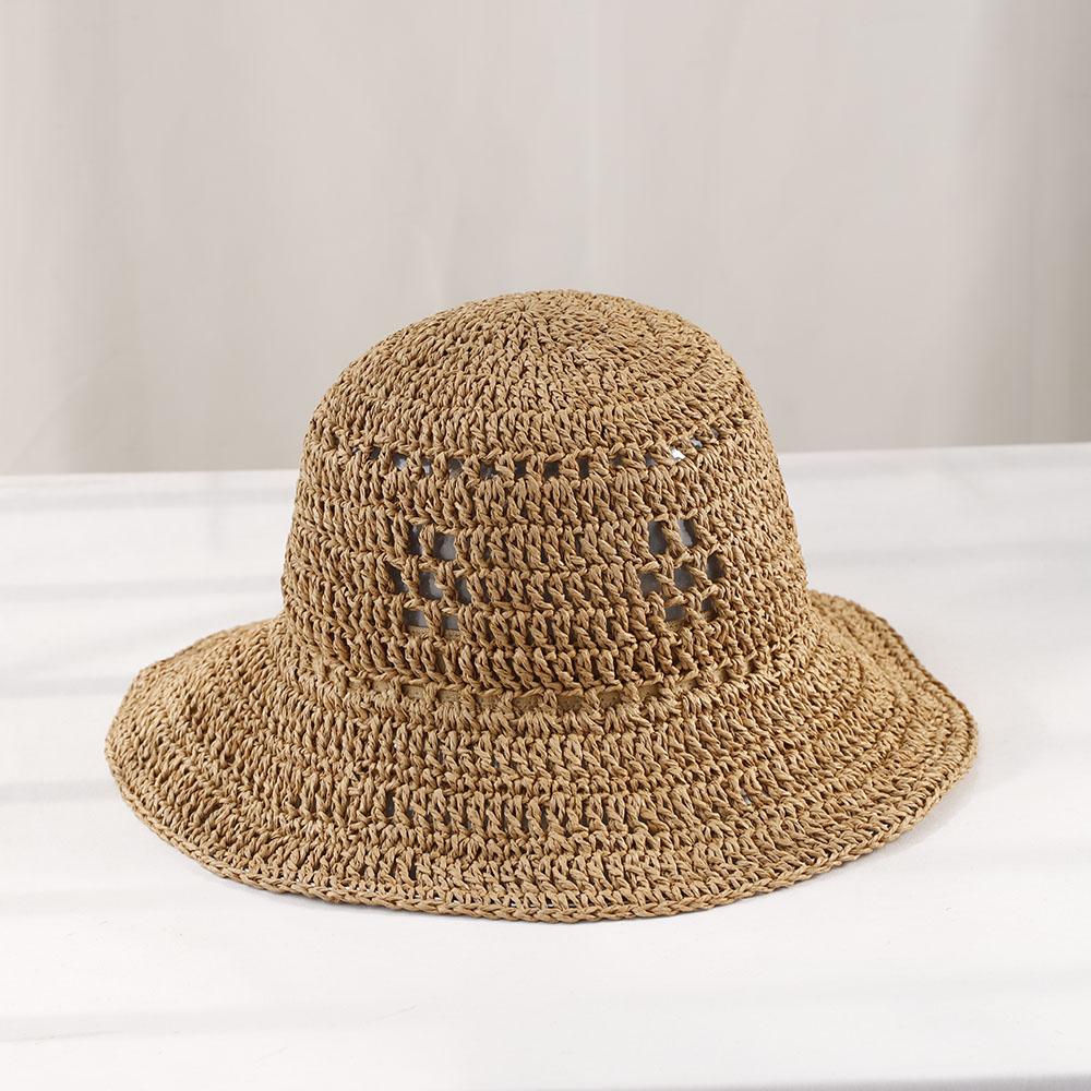 NEW Y2K Beach Korean Straw Hat Summer Women Visor Bucket Hat Fisherman Hat Hand Weaving Panama Girl Fishing Handmade Sun Hats