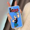 Classic P-Popeye Comics Animation Phone Case For iPhone 17 16 15 14 13 11 12 Pro Max 16 Plus Transparent