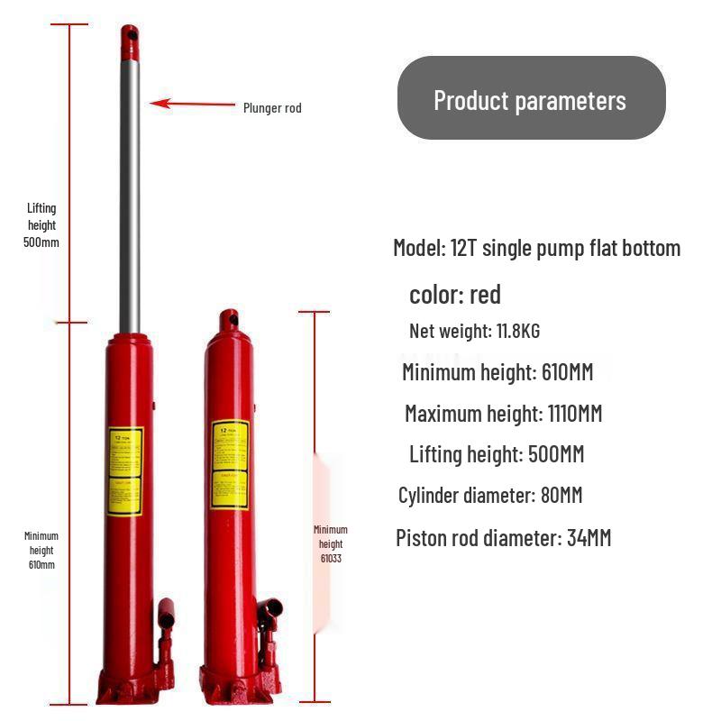Dlouhozdvihový jeřábový zvedák 5/8/12 tun s prodlouženým válcem 8 tun