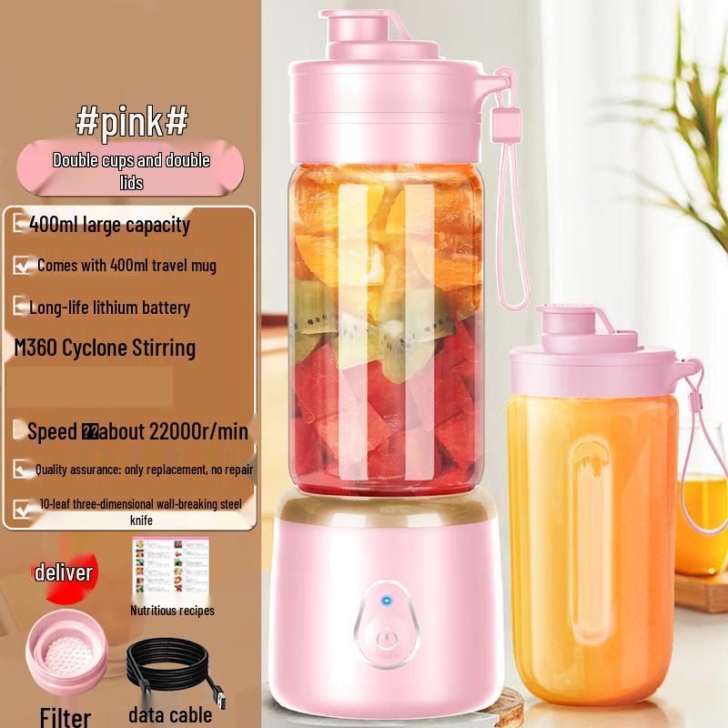 ZISIZ Portable Wireless Juicer with Double Cups